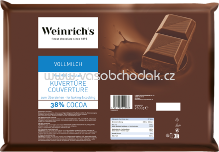 WEINRICHs Vollmilch Kuvertüre, 2,5 kg