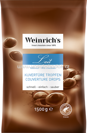 WEINRICHs Vollmilch Kuvertüre Tropfen, 1,5 kg