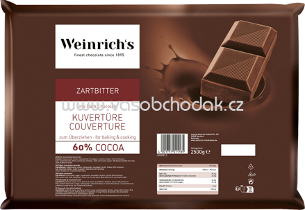 WEINRICHs Zartbitter Kuvertüre 60% Cocoa, 2,5 kg