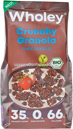 Wholey Crunchy Granola Choc Sea Salt, 300g