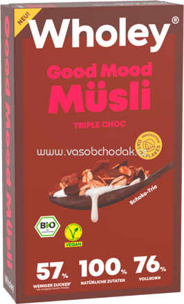Wholey Good Mood Müsli Triple Choc, 375g