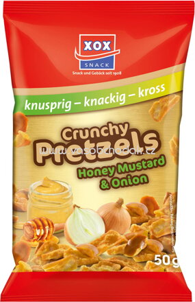 XOX Crunchy Pretzels Honey Mustard & Onion, 12x50g, 600g