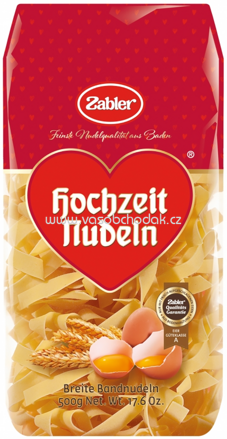 Zabler Hochzeit Nudeln Breite Bandnudeln, 500g