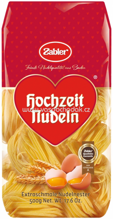 Zabler Hochzeit Nudeln Extraschmale Nudelnester, 500g