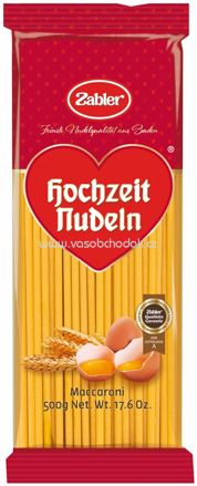 Zabler Hochzeit Nudeln Maccaroni, 500g