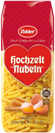 Zabler Hochzeit Nudeln Röhrli, 500g