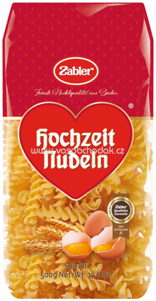 Zabler Hochzeit Nudeln Spirelli, 500g