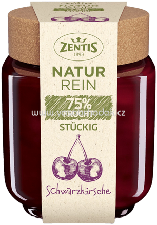 Zentis Natur Rein 75% Frucht Stückig Schwarzkirsche, 200g