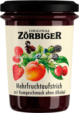 Original Zörbiger Mehrfruchtaufstrich mit Rumgeschmack ohne Alkohol, 255g