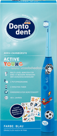 Dontodent Akku Zahnbürste Active Young, Blau, 1 St