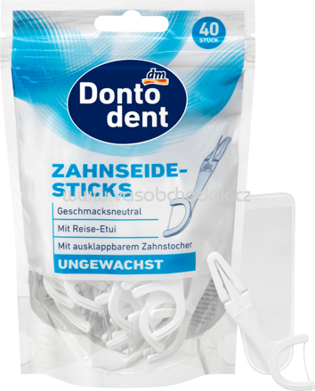 Dontodent Zahnseide-Sticks mit Etui, 40 St