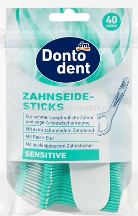 Dontodent Zahnseide-Sticks Sensitive mit Etui, 40 St
