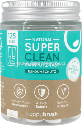 happybrush Zahnputztabletten Super Clean Dose, 125 St