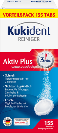 Kukident Gebissreiniger Tabs Aktiv Plus, 155 St