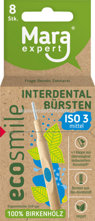 Mara Interdentalbürsten Holz ecosmile ISO 3 mittel, 8 St