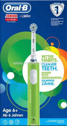 Oral-B Elektrische Zahnbürste Kinder Junior Green, ab 6 Jahre, 1 St