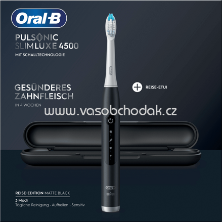 Oral-B Elektrische Zahnbürste Pulsonic Slim Luxe 4500 schwarz mit Reise-Etui, 1 St