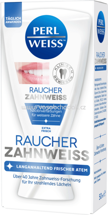 Perlweiss Zahnpasta Raucher-Zahnweiss, 50 ml