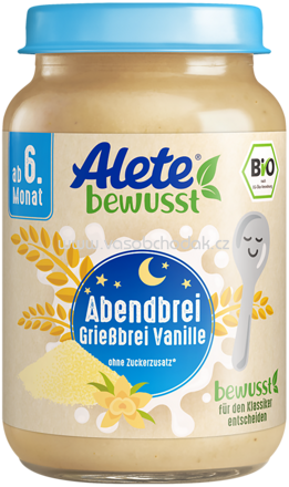 Alete Abendbrei Grießbrei Vanille, ab 6. Monat, 190 g