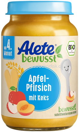 Alete Apfel Pfirsich mit Keks, nach dem 4. Monat, 190g