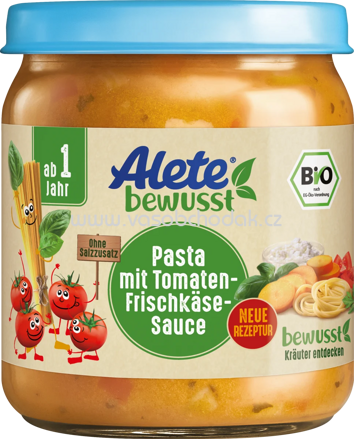 Alete Pasta mit Tomaten-Frischkäse Sauce, ab 1 Jahr, 250 g