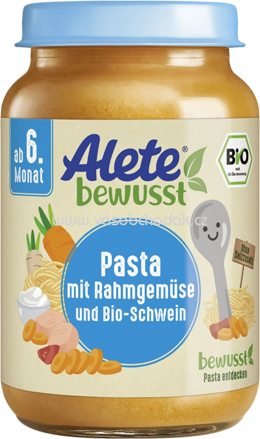 Alete Pasta mit Rahmgemüse und Bio Schwein, ab 6. Monat, 190g