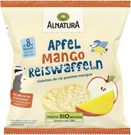 Alnatura Reiswaffeln Apfel mit Mango ab 8. Monat, 35g