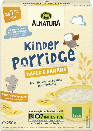 Alnatura Kinder Porridge Hafer & Banane, ab 1 Monat, 250g