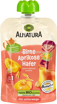 Alnatura Quetschbeutel Birne-Aprikose-Hafer, ab 1 Jahr, 100g