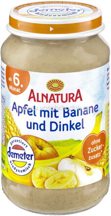 Alnatura Apfel mit Banane und Dinkel, ab 6. Monat, 190 g