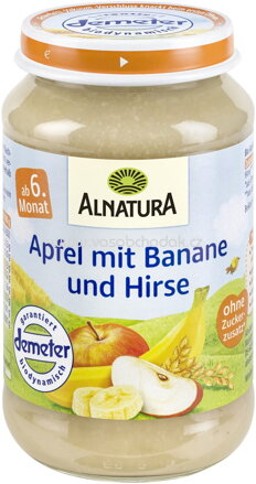 Alnatura Apfel mit Banane und Hirse, ab 6. Monat, 190g