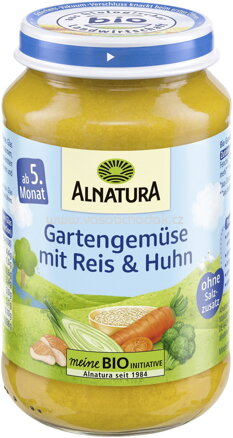 Alnatura Gartengemüse mit Reis & Huhn, ab 5. Monat, 190g