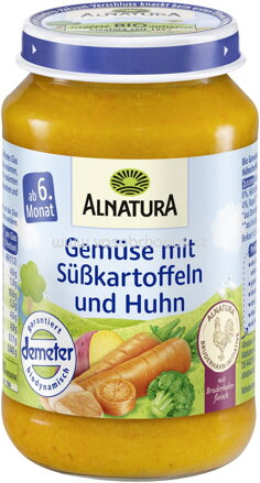 Alnatura Gemüse mit Süßkartoffeln und Huhn, ab 6. Monat, 190g