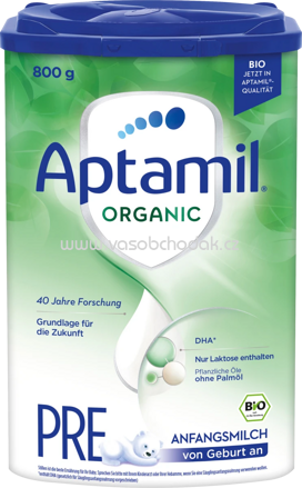 Aptamil Anfangsmilch PRE Organic, von Geburt an, 800g