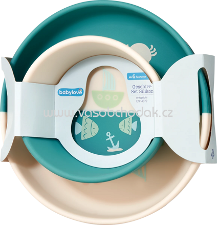 Babylove Geschirr-Set Silikon maritim 2tlg, 1 St
