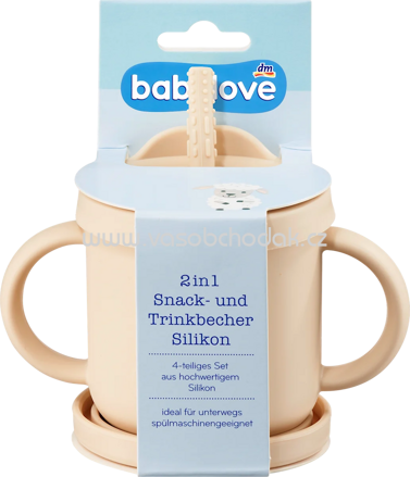 Babylove Snack- und Trinkbecher 2in1 Silikon, beige, 1 St