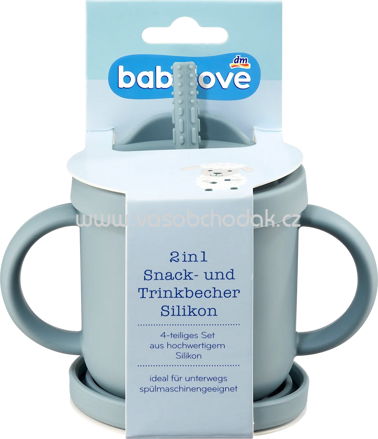 Babylove Snack- und Trinkbecher 2in1 Silikon blau, 1 St