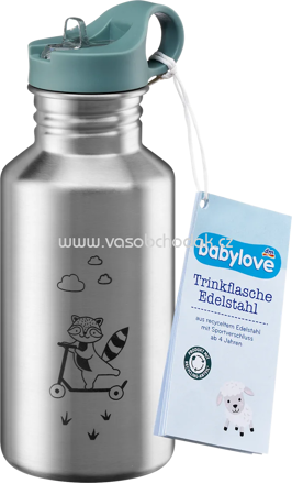 babylove Trinkflasche Kinder Edelstahl/grün, 1 St
