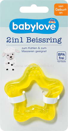 Babylove Beißring 2in1 gelb, 1 St