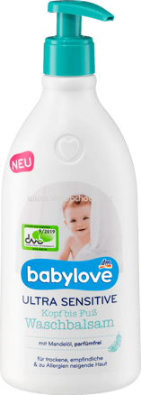 Babylove Ultra Sensitive Kopf bis Fuß Waschbalsam, 500 ml