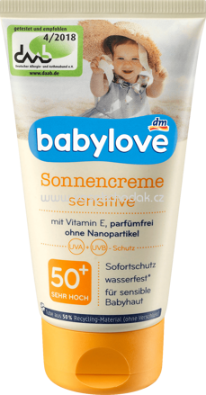 Babylove Sonnencreme Sensitiv LSF 50+, 75 ml