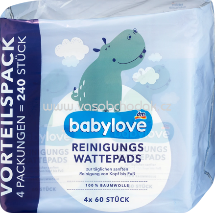 Babylove Reinigungs Wattepads, 4x60 St, 240 St