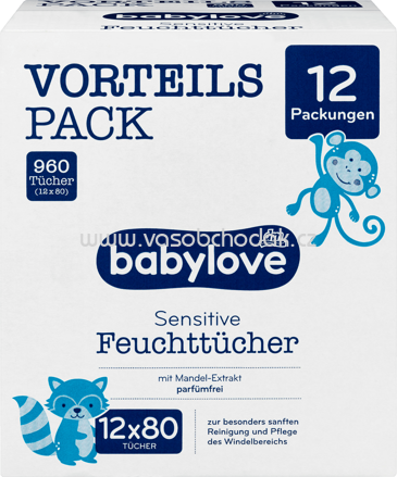 Babylove Sensitive Feuchttücher 12x80St, 960 St