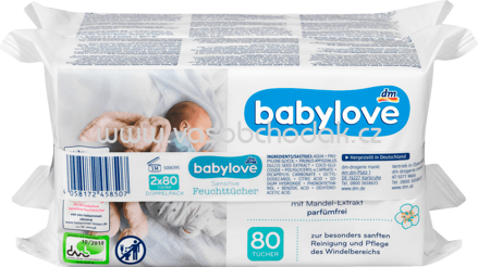 Babylove Feuchttücher Sensitive, 2x80 St, 160 St