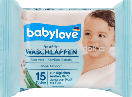 Babylove Waschlappen feucht, 15 St