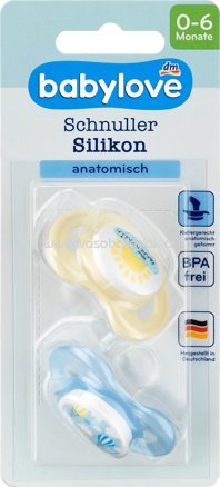 Babylove Schnuller Silikon, anatomisch, Gr.1, 0-6 Monat, 2 St