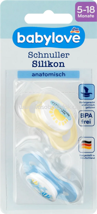 Babylove Schnuller Silikon, anatomisch, Gr.2, 5-18 Monat, 2 St