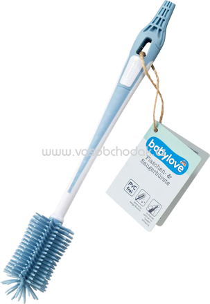 Babylove Flaschen- und Saugerbürste blau-grau, 1 St