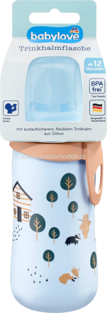 Babylove Trinkhalmflasche blau, 330 ml, 1 St