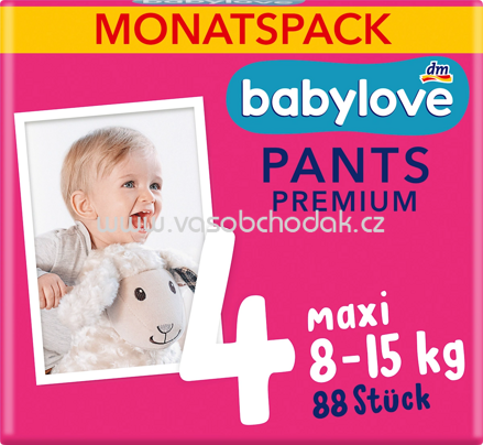 Babylove Baby Pants Premium Gr. 4, 8-15 kg, Monatspack, 88 St